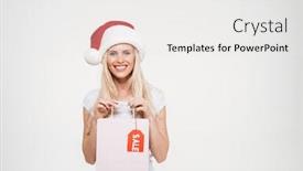  Presentation with christmas sale - Beautiful theme featuring shopping bag with sale tag backdrop and a white colored foreground