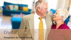  Presentation with senior couple - Amazing presentation theme having portrait-of-a-happy-senior backdrop and a  colored foreground