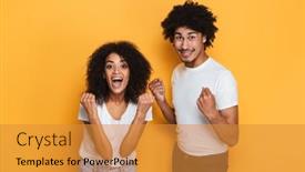  Presentation with afro - Presentation featuring portrait-of-a-happy-young background and a gold colored foreground