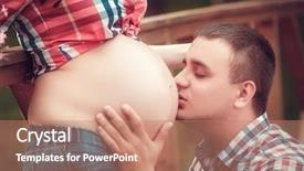  Presentation with wife - Presentation consisting of a happy young man background and a coral colored foreground