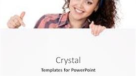  Presentation with signboard - Beautiful PPT layouts featuring portrait of a happy young casual woman holding a blank signboard isolated on white background closeup portrait of a beautiful brunette teen hiding behind empty white sign backdrop and a white colored foreground