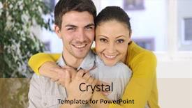  Presentation with romance couple nature - Presentation design having portrait of a happy young couple background and a yellow colored foreground