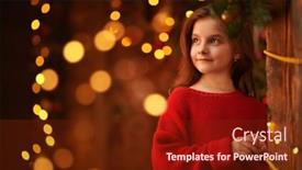  Presentation with glowing lights - Slide deck featuring portrait-of-a-happy background and a tawny brown colored foreground