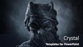  Presentation with demon - Theme consisting of portrait-of-a-horned-demon background and a wine colored foreground