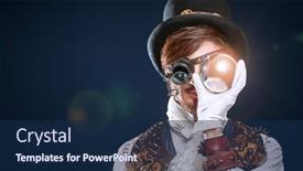  Presentation with dark space - Colorful PPT layouts enhanced with portrait-of-a-interesting-victorian backdrop and a navy blue colored foreground