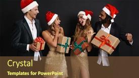  Presentation with new years eve - PPT layouts consisting of portrait-of-a-joyful-young background and a tawny brown colored foreground