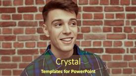  Presentation with youth - Theme with portrait-of-a-laughing-handsome background and a tawny brown colored foreground