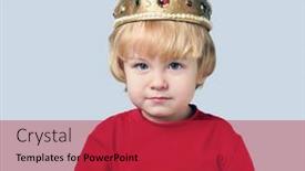  Presentation with crown - Presentation theme enhanced with portrait-of-a-little-boy background and a red colored foreground