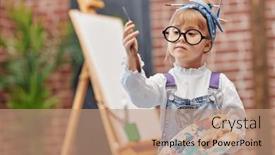  Presentation with children hands - Theme consisting of portrait-of-a-little-cute background and a coral colored foreground