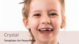  Presentation with healthy - PPT layouts featuring portrait-of-a-little-girl background and a coral colored foreground