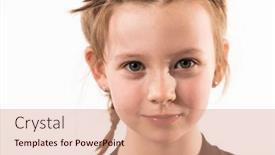  Presentation with healthy - Presentation theme with portrait-of-a-little-girl background and a coral colored foreground