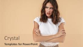  Presentation with group of three young girl - Audience pleasing presentation consisting of portrait-of-a-lovely-angry backdrop and a coral colored foreground