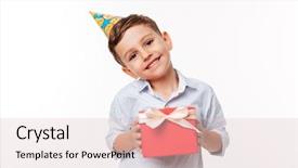  Presentation with cute birthday - Colorful slides enhanced with portrait of a lovely cute backdrop and a lemonade colored foreground