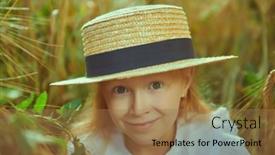  Presentation with red - Presentation theme enhanced with portrait-of-a-lovely-smiling background and a coral colored foreground