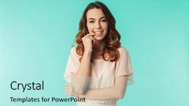  Presentation with girl in red dress - Theme having portrait of a lovely young background and a arctic colored foreground