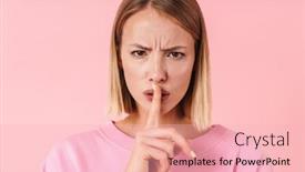  Presentation with pink - Colorful PPT theme enhanced with portrait-of-a-lovely-young backdrop and a lemonade colored foreground