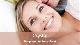  Presentation with living room - Amazing theme having portrait of a loving boyfriend hugging his girlfriend on the sofa in the living room backdrop and a coral colored foreground