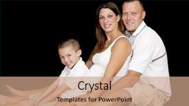  Presentation with black child - Slides enhanced with portrait of a loving family on black mother is expecting their second child background and a coral colored foreground