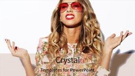  Presentation with arabian woman wearing hijab muslim - Slide set consisting of portrait of a luxury blond background and a  colored foreground