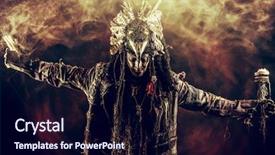  Presentation with shaman - Cool new presentation theme with portrait of a male shaman backdrop and a wine colored foreground