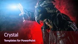  Presentation with shaman - Colorful PPT theme enhanced with portrait of a male shaman backdrop and a tawny brown colored foreground