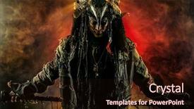  Presentation with shaman - Cool new presentation theme with portrait of a male shaman backdrop and a wine colored foreground