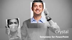  Presentation with coronavirus - Beautiful presentation featuring portrait-of-a-man-changing backdrop and a gray colored foreground