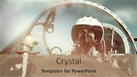  Presentation with cockpit - Presentation design having portrait-of-a-man-pilot background and a coral colored foreground