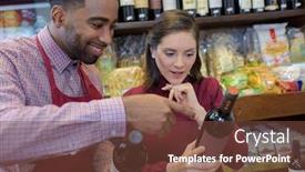  Presentation with wine tasting - Cool new theme with portrait of a man selling wine during wine tasting backdrop and a tawny brown colored foreground