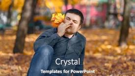  Presentation with bright yellow - PPT layouts with portrait-of-a-man-sitting background and a ocean colored foreground