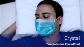  Presentation with sleeping - Presentation theme having portrait-of-a-man-sleeping background and a navy blue colored foreground