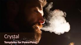  Presentation with smoking - Presentation design consisting of portrait-of-a-man-smoking background and a wine colored foreground