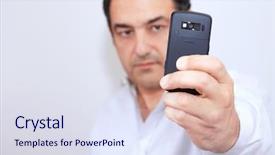  Presentation with photograph - PPT theme enhanced with 10 years anniversary - frozen number ten - 10 background and a light gray colored foreground