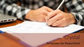  Presentation with home modification - PPT theme having portrait-of-a-man-working background and a red colored foreground