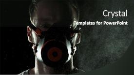  Presentation with viruses - Presentation theme with portrait-of-a-man background and a dark gray colored foreground