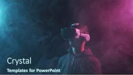  Presentation with simulation - Amazing theme having portrait-of-a-man backdrop and a ocean colored foreground