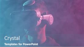  Presentation with simulation - Cool new presentation theme with portrait-of-a-man backdrop and a teal colored foreground