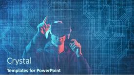  Presentation with simulation - Cool new presentation theme with portrait-of-a-man backdrop and a ocean colored foreground