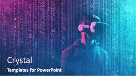  Presentation with simulation - Colorful presentation theme enhanced with portrait-of-a-man backdrop and a ocean colored foreground