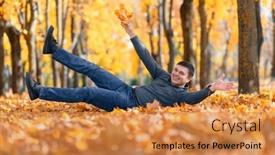  Presentation with bright yellow - Presentation theme featuring portrait-of-a-man background and a  colored foreground