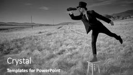  Presentation with black man - Theme with portrait-of-a-man background and a gray colored foreground