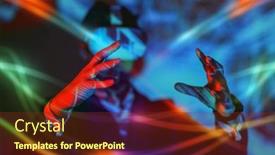  Presentation with managing information - Theme having portrait-of-a-man background and a tawny brown colored foreground