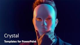  Presentation with black man - Presentation theme having portrait-of-a-man background and a  colored foreground