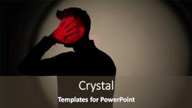  Presentation with dark space - Presentation theme with portrait-of-a-man background and a tawny brown colored foreground