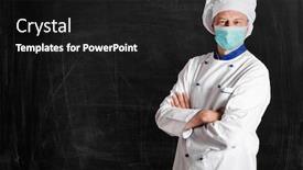  Presentation with chef blackboard - Cool new slides with portrait-of-a-masked-chef backdrop and a black colored foreground