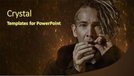  Presentation with shaman - Presentation theme enhanced with portrait-of-a-mature-male background and a wine colored foreground