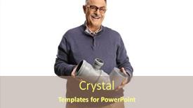  Presentation with pipe - Slides consisting of portrait-of-a-mature-man background and a coral colored foreground