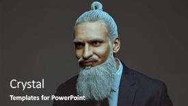  Presentation with japanese style - Slides featuring portrait-of-a-mature-man and a dark gray colored foreground