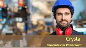  Presentation with mechanical - Presentation theme enhanced with portrait of a mechanical engineer background and a tawny brown colored foreground