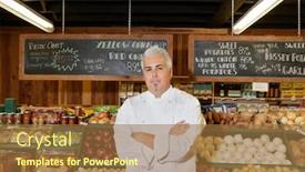 Presentation with chef - Amazing PPT theme having portrait-of-a-mid-adult backdrop and a tawny brown colored foreground